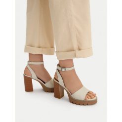 Sandały G-Star. Brązowe sandały damskie G-Star, bez wzorów, bez obcasa, na słupku, bez zapięcia. Za 279.99 zł.