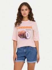 ONLY T-Shirt Phoebe 15351369 Różowy Regular Fit. Czerwone t-shirty damskie Only, s, bez wzorów, z bawełny, bez kołnierzyka. Za 59.99 zł.