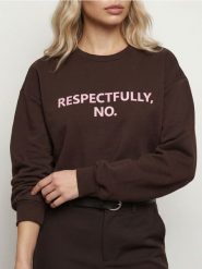 Dresowa bluza crewneck z domieszką bawełny - brązowy. Brązowe bluzy damskie Sinsay, l, bez wzorów, z bawełny, bez kaptura. Za 39.99 zł.