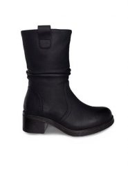 Clara Barson Botki CEO-KAIA WS6183-10 Czarny. Czarne botki damskie Clara Barson, z materiału, bez obcasa, na słupku, bez zapięcia. Za 169.99 zł.