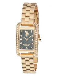 U.S. Polo Assn. Zegarek kwarcowy w kolorze złoto-ciemnozielonym rozmiar: onesize. Zielone, analogowe zegarki damskie U.S. Polo Assn., metalowe. Za 304.99 zł.