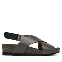 Sandały Pikolinos. Szare sandały damskie Pikolinos, bez wzorów, bez obcasa, na koturnie, bez zapięcia. Za 489.99 zł.