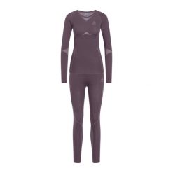 Komplet bielizny termoaktywnej damskiej ODLO Fundamentals Performance Warm. Fioletowe komplety bielizny ODLO, bez wzorów. Za 309.99 zł.