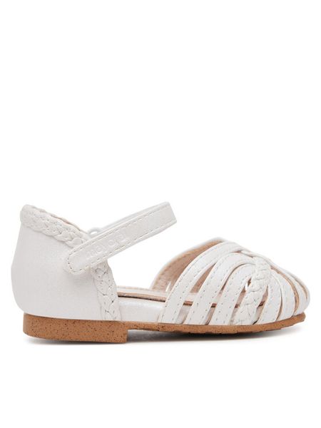 Mayoral Sandały 41628 Biały. Białe sandały dziewczęce Mayoral, ze skóry, bez obcasa, bez zapięcia. Za 169.99 zł.