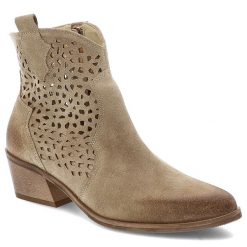 Beżowe Kowbojki Armodo Eleganckie Obuwie Damskie Na Obcasie. Brązowe kozaki damskie Armodo, na jesień, z jeansu, bez obcasa, na obcasie, bez zapięcia. Za 429.00 zł.