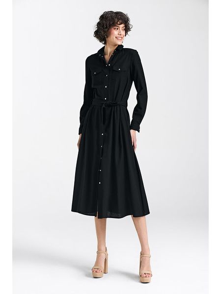 Nife Sukienka w kolorze czarnym rozmiar: 40. Czarne sukienki damskie Nife, bez wzorów, z tkaniny, bez ramiączek. Za 214.95 zł.