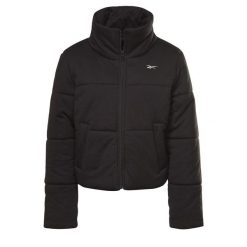 Damska kurtka puchowa Reebok Studio. Czarne kurtki damskie Reebok, na zimę, l, bez wzorów, z puchu, bez kaptura. Za 425.90 zł.