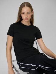 4F T-shirt regular z nadrukiem damski - czarny XXL. Czarne t-shirty damskie 4F, uniwersalny, bez wzorów, z dzianiny, bez kołnierzyka. Za 59.99 zł.