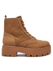 Guess Botki Vaina FLTSLR LEM10 Brązowy. Brązowe botki damskie Guess, ze skóry, bez obcasa, na płaskiej podeszwie, bez zapięcia. Za 379.99 zł.