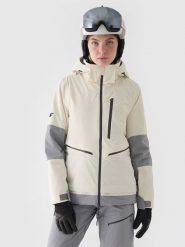 4F Kurtka narciarska w kolorze kremowym rozmiar: XS. Brązowe kurtki sportowe damskie 4F, m, bez wzorów, bez kaptura. Za 437.17 zł.