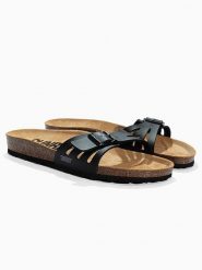 Sunbay Klapki "Freezia" w kolorze czarnym rozmiar: 37. Czarne klapki damskie Sunbay, bez wzorów, z otwartym noskiem, bez obcasa, bez zapięcia. Za 122.96 zł.