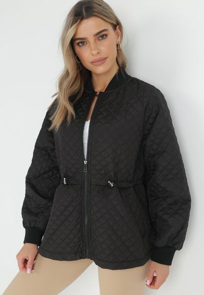 Czarna Kurtka Pikowana Bomberka Ellieanna. Czarne kurtki damskie Born2be, l, bez wzorów, bez kaptura. Za 199.99 zł.