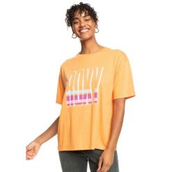 Koszulka turystyczna damska Roxy Sand Under The Sky. Brązowe koszulki damskie Roxy, bez wzorów, z bawełny, bez kołnierzyka, bez ramiączek. Za 62.70 zł.