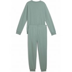 Młodzieżowy dres Essentials z logo No. 1 z bluzą PUMA Green Moon. Zielona bluzy damskie Puma, m, bez wzorów, z dresówki, bez kaptura. W wyprzedaży za 164.00 zł.