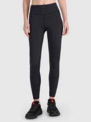 4F Legginsy sportowe w kolorze czarnym rozmiar: XS. Czarne legginsy damskie 4F, xs, bez wzorów, z materiału, z podwyższonym stanem, outdoorowe. Za 92.21 zł.