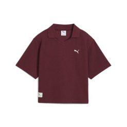 Damska koszulka polo PUMA Class o luźnym kroju PUMA Ruby Shimmer Red. Czerwone bluzki damskie Puma, bez wzorów, sportowe, bez kołnierzyka, bez ramiączek. Za 129.00 zł.