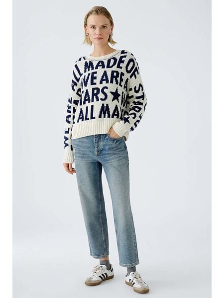 Oui Sweter w kolorze kremowo-granatowym rozmiar: 44. Brązowe swetry klasyczne damskie Oui, bez kołnierzyka. Za 78.84 zł.