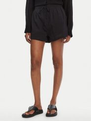 Seafolly Szorty materiałowe Crinkle 55429-SH Czarny Regular Fit. Czarne szorty damskie Seafolly, bez wzorów, z bawełny. Za 219.99 zł.