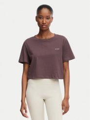 Guess T-Shirt V6GI17 K2984 Brązowy Regular Fit. Brązowe t-shirty damskie Guess, s, z aplikacjami, z bawełny, bez kołnierzyka. Za 134.99 zł.