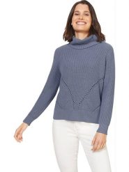 Heine Sweter w kolorze niebieskim rozmiar: 42. Niebieskie golfy damskie Heine, bez kołnierzyka. Za 57.06 zł.