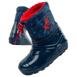 Leomil Śniegowce Spiderman SP011413 niebieskie. Niebieskie buty zimowe chłopięce na zimę, bez zapięcia. Za 263.32 zł.