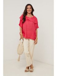 Le Monde du Lin Lniana bluzka w kolorze jagodowym rozmiar: 40/42. Czerwone bluzki damskie Le Monde du Lin, bez wzorów, ze lnu, bez kołnierzyka, bez ramiączek. Za 121.99 zł.