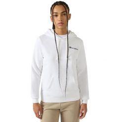 Bluza damska Champion z kapturem - dopasowany krój. Białe bluzy damskie Champion, xl, bez wzorów, z polaru, z kapturem. Za 190.99 zł.