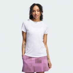 Koszulka Ultimate365 Rib Mix. Białe koszulki damskie Adidas, l, bez wzorów, z materiału, bez kołnierzyka, bez ramiączek. W wyprzedaży za 156.60 zł.