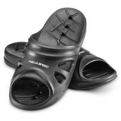 Klapki basenowe dla dorosłych Aqua Speed Florida. Czarne klapki damskie Aqua-Speed, bez wzorów, bez obcasa, bez zapięcia. Za 48.99 zł.