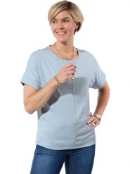WITT WEIDEN Koszulka w kolorze błękitnym rozmiar: 42. Niebieskie bluzki damskie WITT WEIDEN, bez wzorów, z bawełny, bez kołnierzyka, bez ramiączek. Za 60.95 zł.