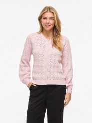 Vila Kardigan "Vilowen" w kolorze jasnoróżowym rozmiar: S. Różowe kardigany damskie Vila, s, bez wzorów, z bawełny. Za 97.05 zł.