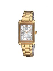 Casio Zegarek LTP-1234PG-7AEG Złoty. Żółte, cyfrowe zegarki damskie Casio, ze stali. Za 249.99 zł.