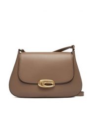 Calvin Klein Torebka Hardware Flap Meidum Crossbody LV04F3401G Beżowy. Brązowe listonoszki damskie Calvin Klein, bez wzorów, ze skóry, bez dodatków. Za 649.99 zł.