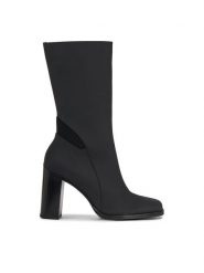 Calvin Klein Jeans Botki Heel Zip Boot Lth Wn YW0YW01113 Czarny. Czarne botki damskie Calvin Klein Jeans, z jeansu, bez obcasa, na słupku, bez zapięcia. Za 929.99 zł.