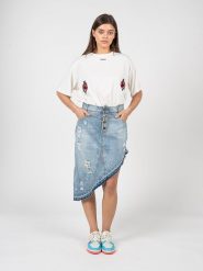 Pinko T-shirt "Toccante" | 101214 A0VI | Kobieta | Biały. Białe t-shirty damskie Pinko, s, bez wzorów, z bawełny, bez kołnierzyka. W wyprzedaży za 229.00 zł.