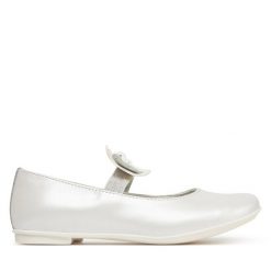 Baleriny Primigi. Białe baleriny dziewczęce Primigi, bez wzorów, bez obcasa, bez zapięcia. Za 139.99 zł.