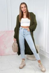 Sweter długi kardigan khaki. Brązowe kardigany damskie KESI, l, bez wzorów, z dzianiny. Za 190.70 zł.