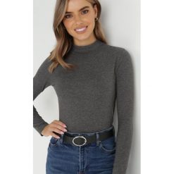 Ciemnoszary Golf Caprio. Szare golfy damskie Born2be, l, z aplikacjami, z jeansu, bez ramiączek. Za 29.99 zł.