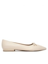 LAUREN RALPH LAUREN Baleriny 802P06376003 Biały. Białe balerinki damskie Lauren Ralph Lauren, bez wzorów, ze skóry. Za 689.99 zł.