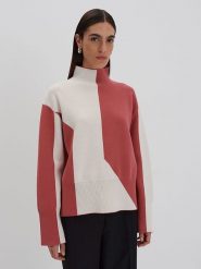 Someday Sweter "Tamiela" w kolorze szaroróżowo-białym rozmiar: 40. Białe swetry klasyczne damskie someday., bez kołnierzyka. Za 264.95 zł.