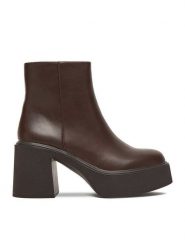 DeeZee Botki CEO-XT1122 Brązowy. Brązowe botki damskie DeeZee, z materiału, bez obcasa, na słupku, bez zapięcia. Za 179.99 zł.