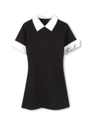 Karl Lagerfeld Kids Sukienka codzienna Z30462 S Czarny Regular Fit. Czarne sukienki dziewczęce Karl Lagerfeld Kids, bez wzorów, z syntetyku, bez ramiączek, proste. Za 259.99 zł.