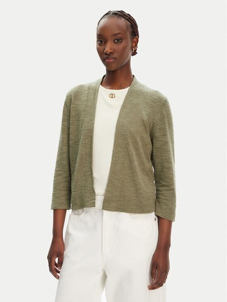 Olsen Kardigan 11004343 Zielony Regular Fit. Zielone kardigany damskie Olsen, bez wzorów, z bawełny. Za 239.99 zł.