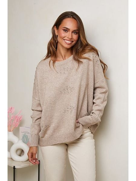 Soft Cashmere Sweter w kolorze karmelowym rozmiar: 34/36. Brązowe swetry klasyczne damskie Soft Cashmere, bez kołnierzyka. Za 152.99 zł.