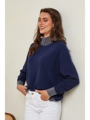 So Cachemire Sweter "Csepreg" w kolorze granatowym rozmiar: L. Niebieskie swetry klasyczne damskie So Cachemire, l, z kaszmiru, bez kołnierzyka. Za 208.99 zł.