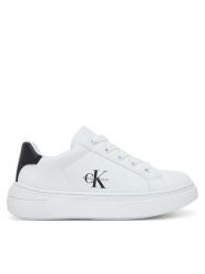 Calvin Klein Sneakersy V3X9-83165-1355 S Biały. Białe buty sportowe chłopięce Calvin Klein, ze skóry, bez zapięcia. Za 389.99 zł.