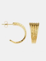 MOODE Kolczyki-półkreole "Mila" rozmiar: onesize. Żółte kolczyki damskie MOODE, ze stali. Za 43.99 zł.