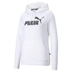 Damska bluza z kapturem z logo Essentials PUMA White. Białe bluzy damskie Puma, na zimę, s, bez wzorów, z kapturem. Za 215.00 zł.