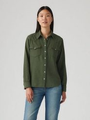 Levi's Koszula w kolorze khaki rozmiar: M. Brązowe koszule damskie Levi's, m, bez wzorów, z bawełny, bez kołnierzyka, bez ramiączek. Za 177.32 zł.