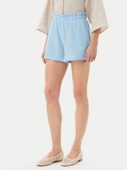 Vero Moda Szorty materiałowe Natali 10279687 Niebieski Baggy Fit. Niebieskie szorty damskie Vero Moda, bez wzorów, z bawełny. Za 89.99 zł.